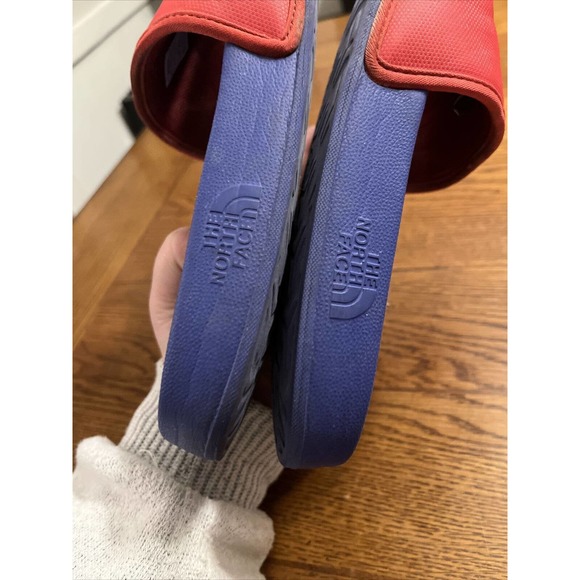 The North Face Mens Base Camp Sandal Slides Size 9 M Red & Blue Basecamp - Picture 10 of 16